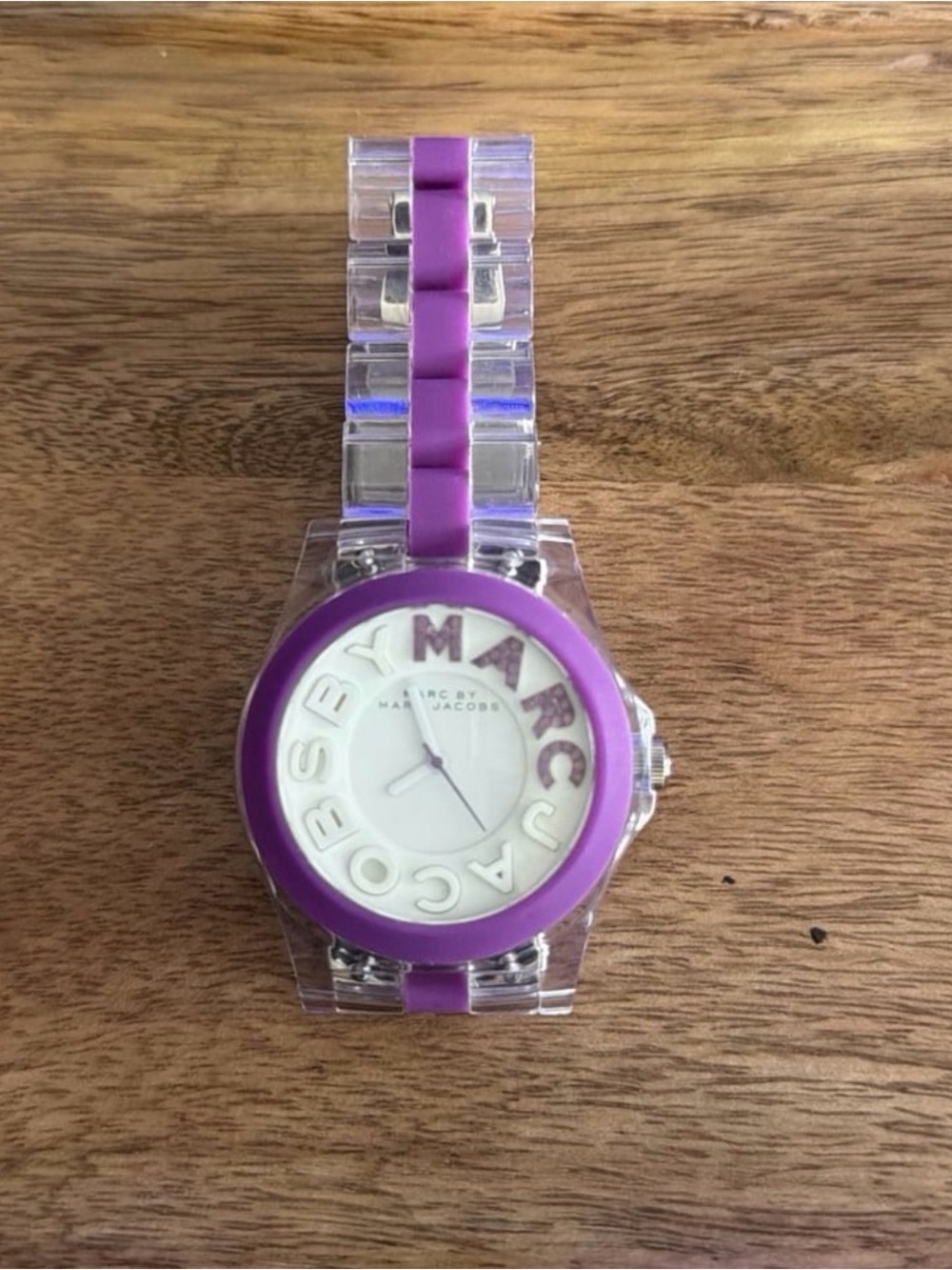 Marc by Marc Jacob’s Purple and Clear Acrylic Watch